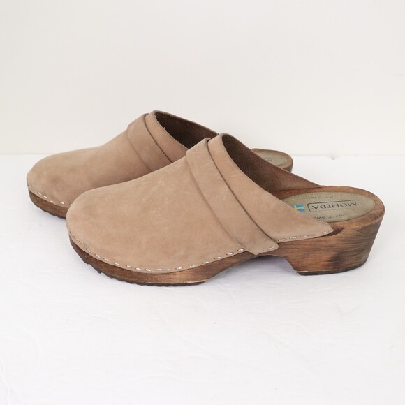 Moheda Tan Suede Clogs size 41 - Picture 3 of 7